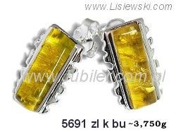 Kolczyki srebrne z bursztynem żółtym biżuteria srebrna - 5691zlkbu - 1