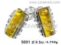 Kolczyki srebrne z bursztynem żółtym biżuteria srebrna - 5691zlkbu