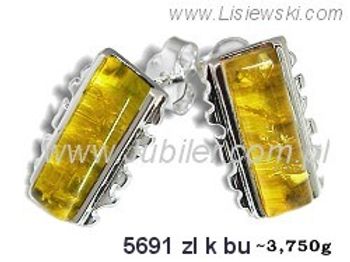 Kolczyki srebrne z bursztynem biżuteria srebrna - 5691zlkbu - 1