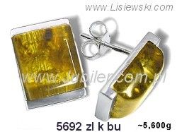 Kolczyki srebrne z bursztynem żółtym biżuteria srebrna - 5692zlkbu - 1