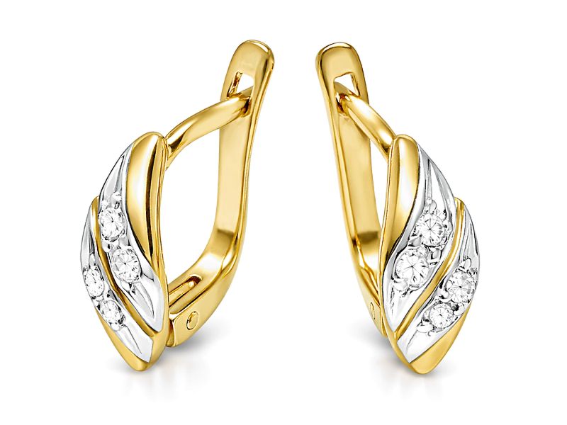 Złote kolczyki z cyrkoniami - 570