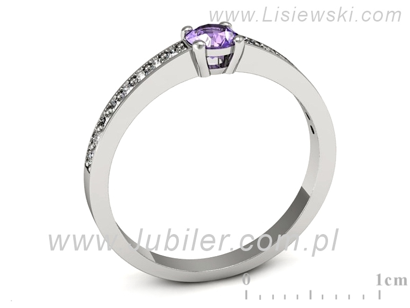 Pierścionek z tanzanitem białe złoto i brylantami - 574bbt — zdjęcie 3
