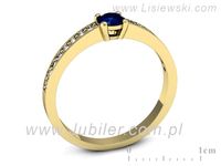 Złoty Pierścionek z szafirem i brylantami zloty proba 14k - 574bzsz- 3