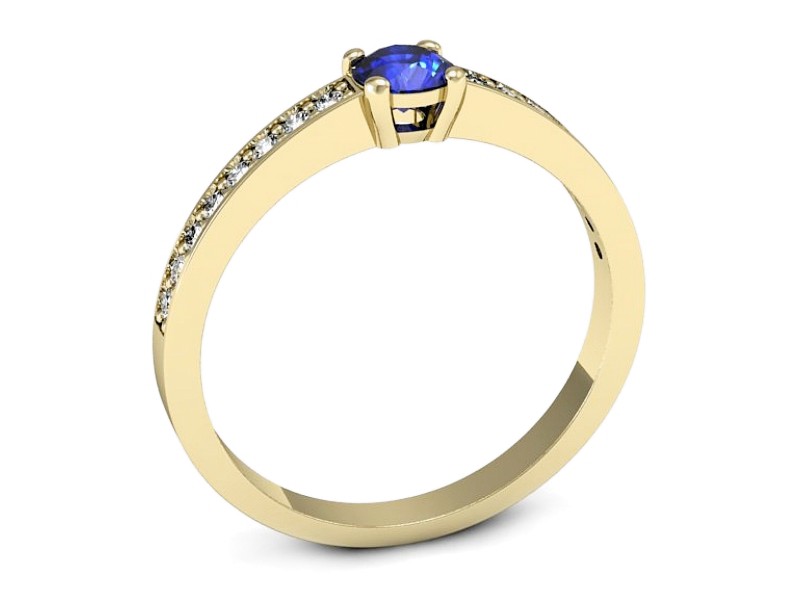Pierścionek z szafirem i brylantami - 574bzszc — zdjęcie 3