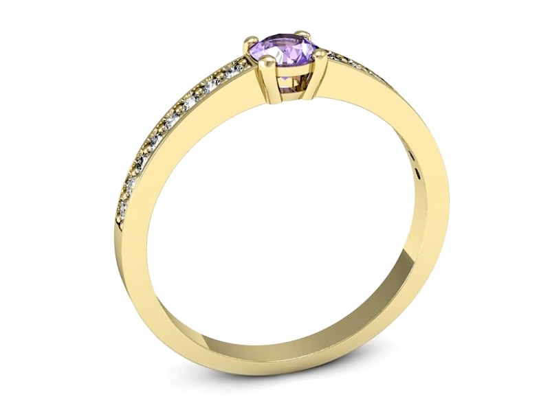 Pierścionek z tanzanitem i brylantami - 574bzt — zdjęcie 3