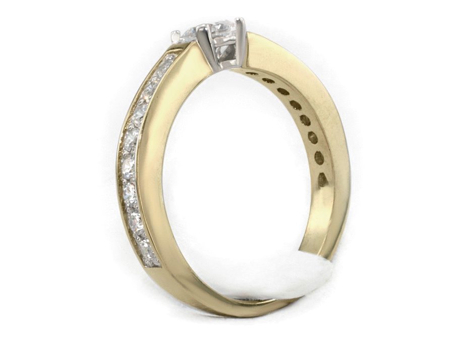 Pierścionek z brylantami białe i żółte złoto - 579bbr_SI2_H — zdjęcie 2