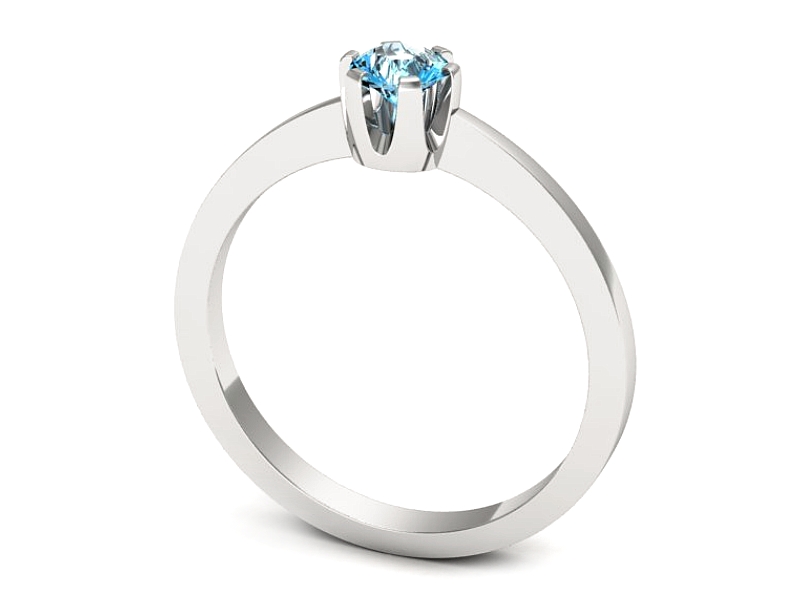 Złoty pierścionek z topazem białe złoto - 588bbtp — zdjęcie 3