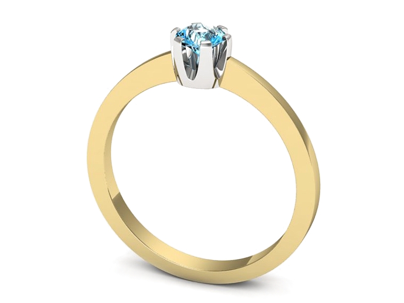 Pierścionek z topazem żółte i białe złoto - 588bzbtp — zdjęcie 3