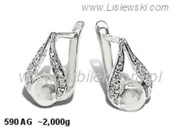 Kolczyki srebrne z cyrkoniami biżuteria srebrna - 590ag - 1