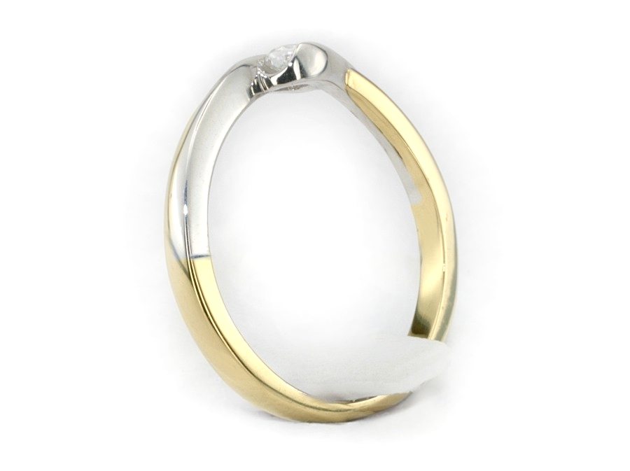 Pierścionek zaręczynowy z diamentem złoty - 590bbr_P_I — zdjęcie 2