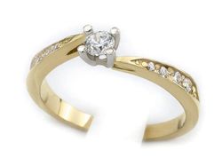 Pierścionek zaręczynowy z brylantami złoto 585 - 594bbr_VS_F