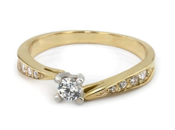 Pierścionek zaręczynowy z brylantami złoto 585 - 594bbr_VS_F