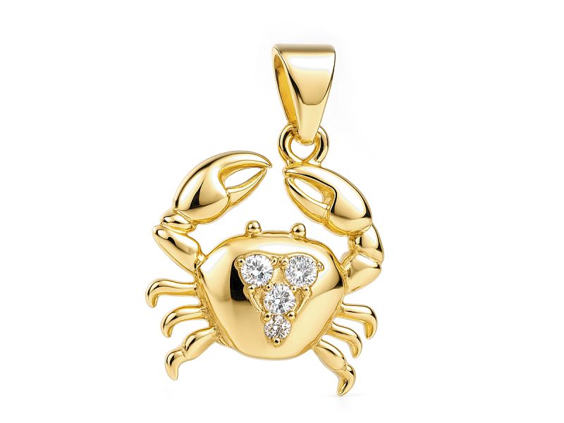 Zawieszka z brylantami żółte złoto - 5w_rak_br