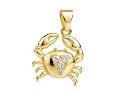 Zawieszka z brylantami żółte złoto - 5w_rak_br