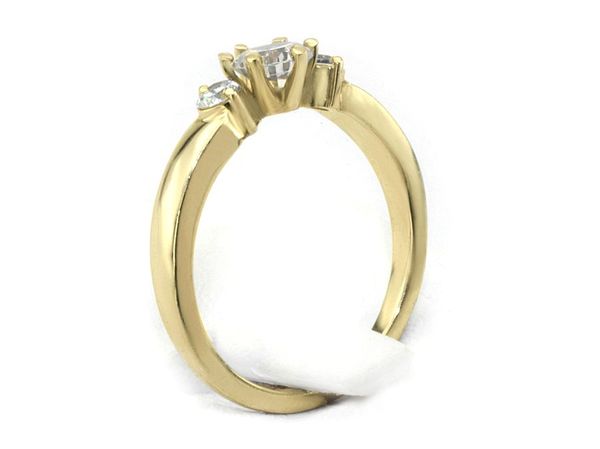 Złoty pierścionek z diamentami żółte złoto 585 - 602bbr_SI_E