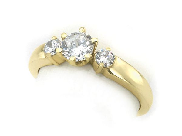 Złoty pierścionek z diamentami żółte złoto 585 - 602bbr_SI_E