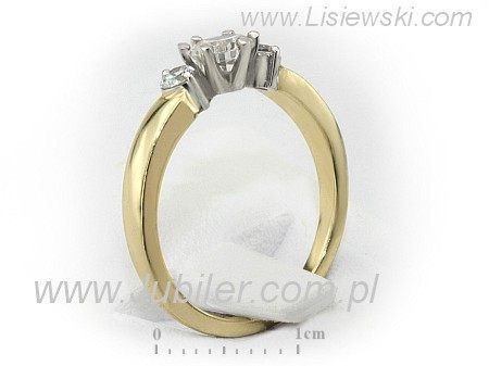 Pierścionek z diamentami żółte i białe złoto - 602zbbr_VS_G - 3