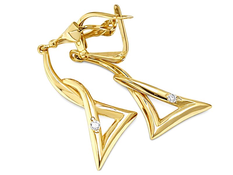 Złote kolczyki z cyrkoniami - 6030