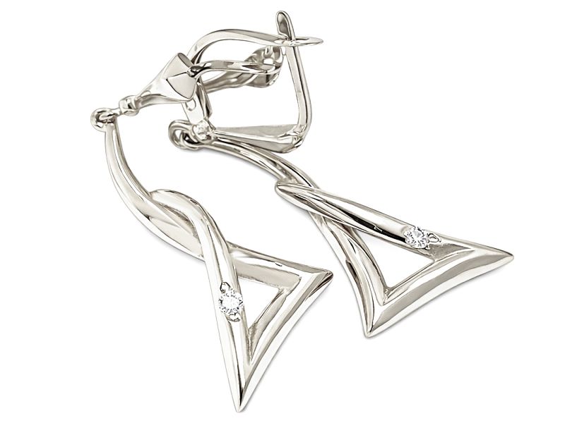 Kolczyki srebrne z cyrkoniami - 6030ag