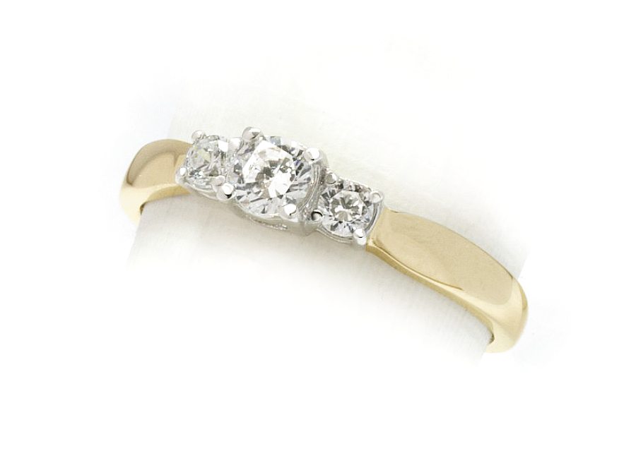 Pierścionek z brylantami białe żółte złoto - 603bbr_Si_H — zdjęcie 3