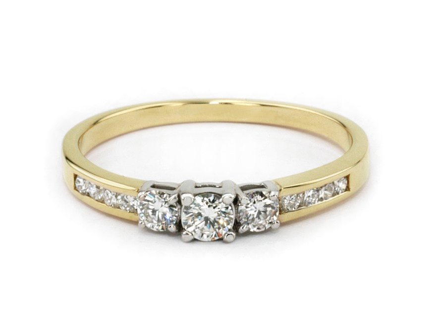 Pierścionek zaręczynowy z brylantami - 605b_br_P_H — zdjęcie 3