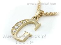 Złota zawieszka Wisiorek z brylantami żółte złoto proba 585 - 608w_G_br- 3