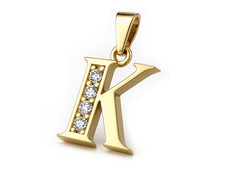 Zawieszka wisiorek złoty z brylantami - 608w_K_br