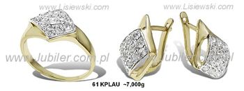 Komplet biżuterii z cyrkoniami żółte złoto - 61kplau_7 - 1