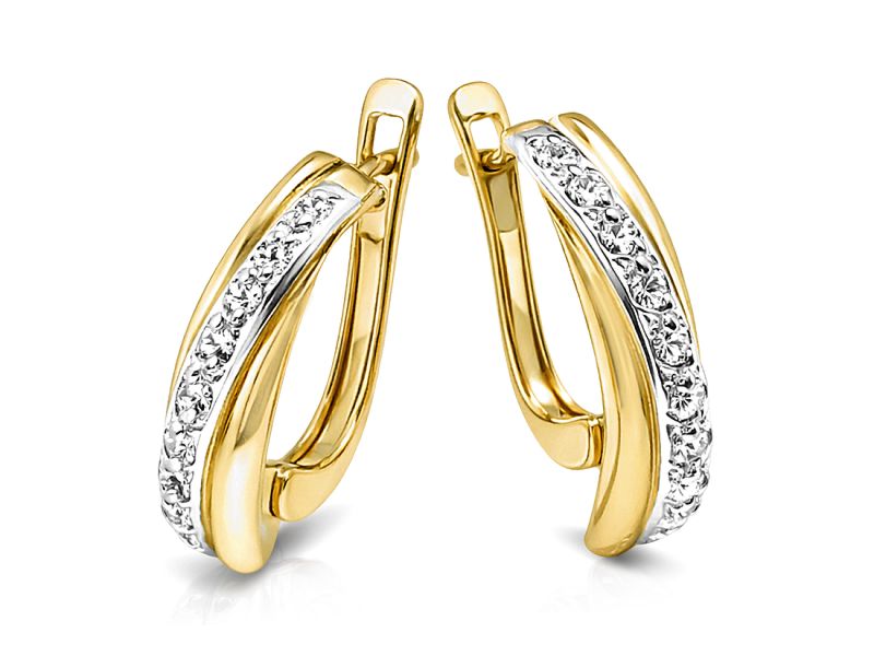 Złote kolczyki z cyrkoniami - 624