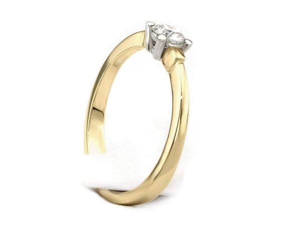 Pierścionek z diamentem żółte i białe złoto - 628bbr_SI_I