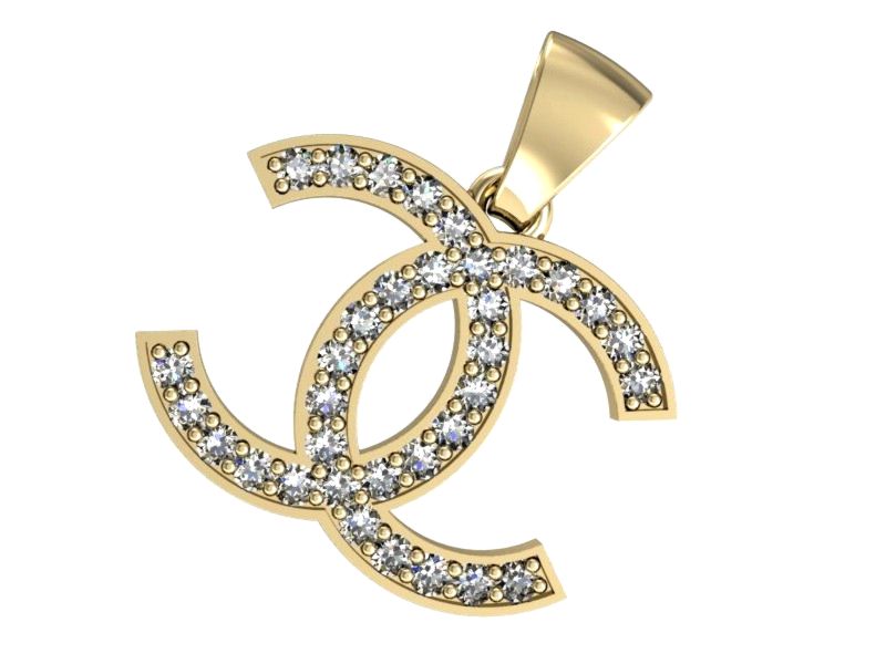 Złoty wisiorek blask cyrkonii - 634w — zdjęcie 3