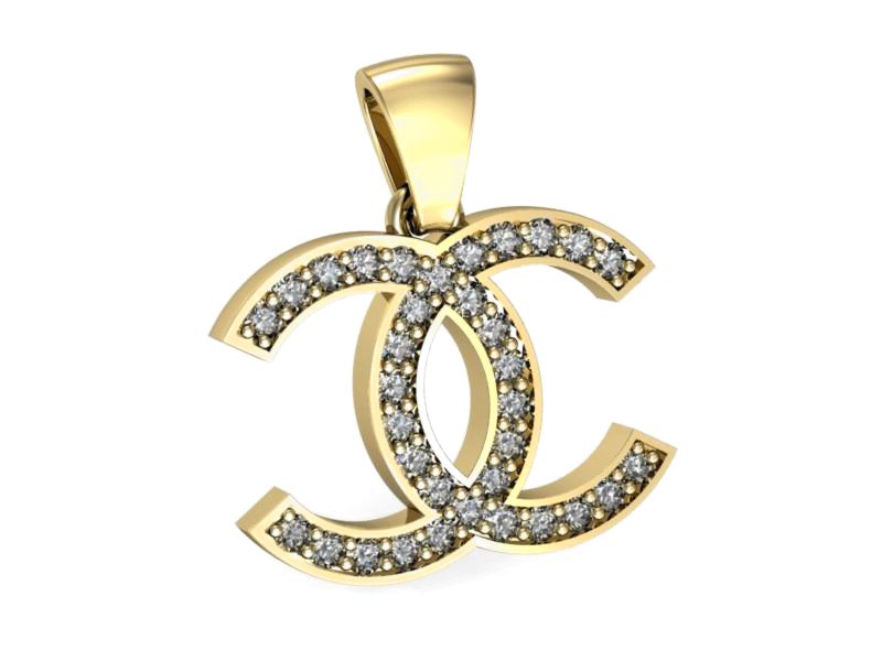 Złoty wisiorek blask cyrkonii - 634w