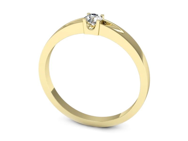Złoty pierścionek z brylantem - 637bz — zdjęcie 3