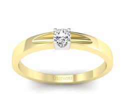 Pierścionek z diamentem żółte i białe złoto - 637bzb