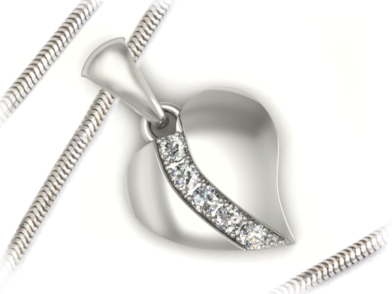 Złota zawieszka z brylantami białe złoto - 638wb — zdjęcie 3