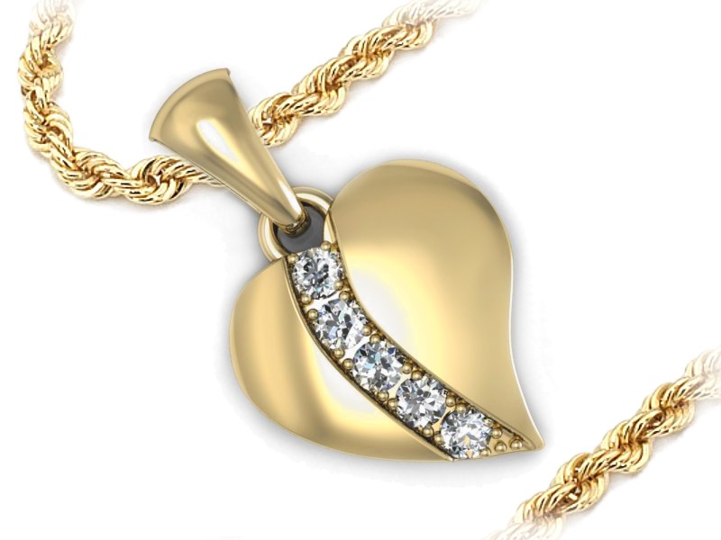 Złota zawieszka z brylantami żółte złoto - 638wz — zdjęcie 3