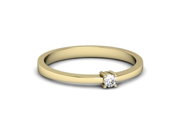 Złoty pierścionek z diamentem złoto próba 585 - 645bz