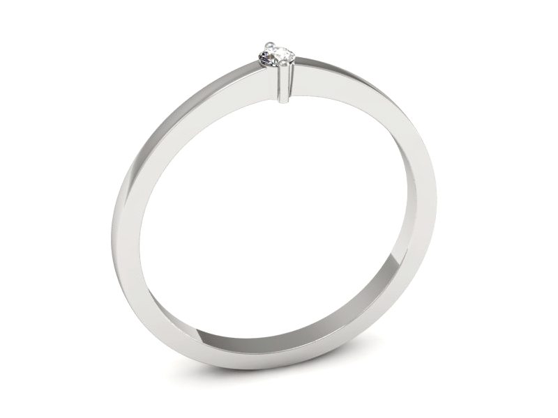 Złoty pierścionek z brylantem - 647bb — zdjęcie 3