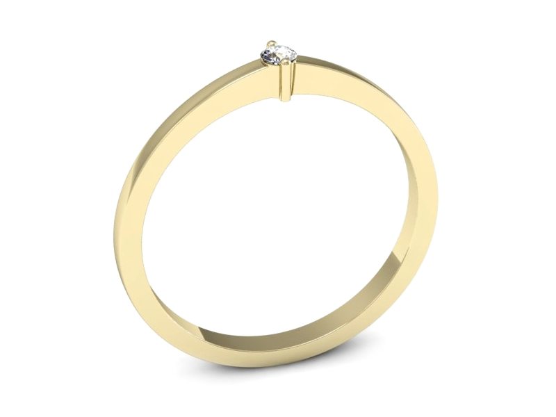 Złoty pierścionek z brylantem - 647bz — zdjęcie 3