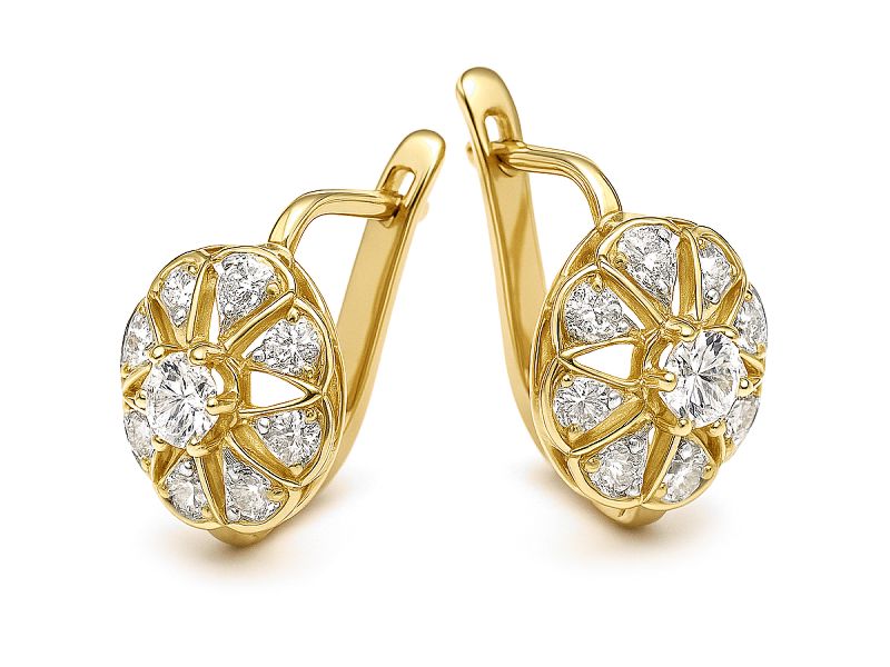 Złote kolczyki z cyrkoniami - 650