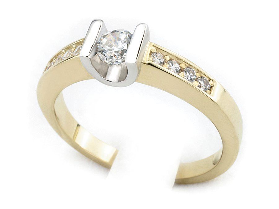 Złoty Pierścionek zaręczynowy z brylantami - 651bbr_SI_G - 1