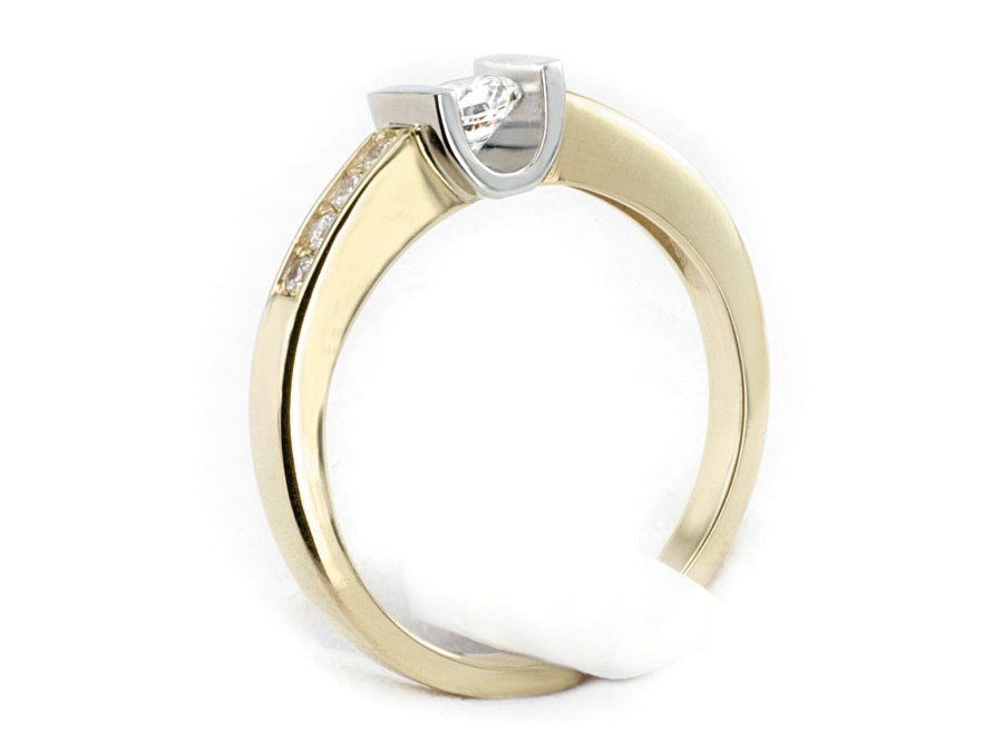 Złoty Pierścionek zaręczynowy z brylantami - 651bbr_SI_G - 3