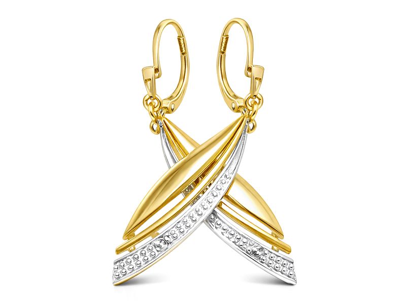 Złote kolczyki z cyrkoniami żółte złoto - 658a