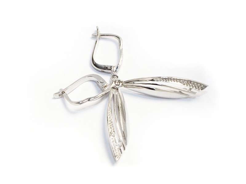 Kolczyki srebrne z cyrkoniami - 658ag — zdjęcie 3