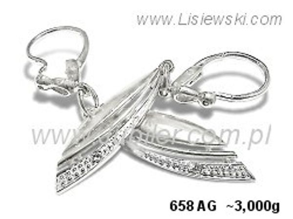 Kolczyki srebrne z cyrkoniami biżuteria srebrna próby 925 - 658ag