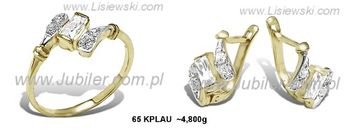 Komplet złotej biżuterii z cyrkoniami żółte złoto - 65kplau - 1