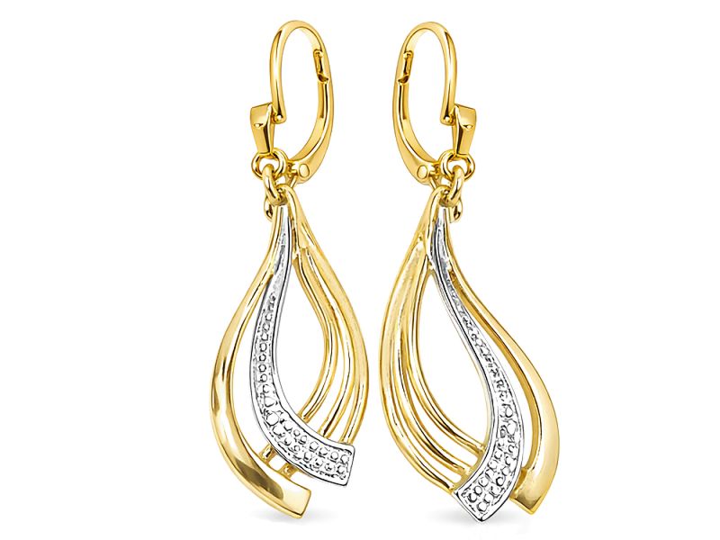 Złote kolczyki z cyrkoniami - 660