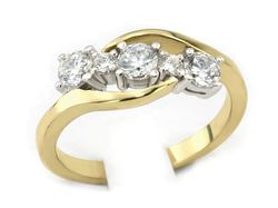 Pierścionek zaręczynowy z diamentami złoto 585 - 664bbr_VS_H