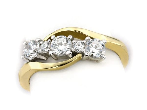 Pierścionek zaręczynowy z diamentami złoto proba 585 - 664bbr_VS_H