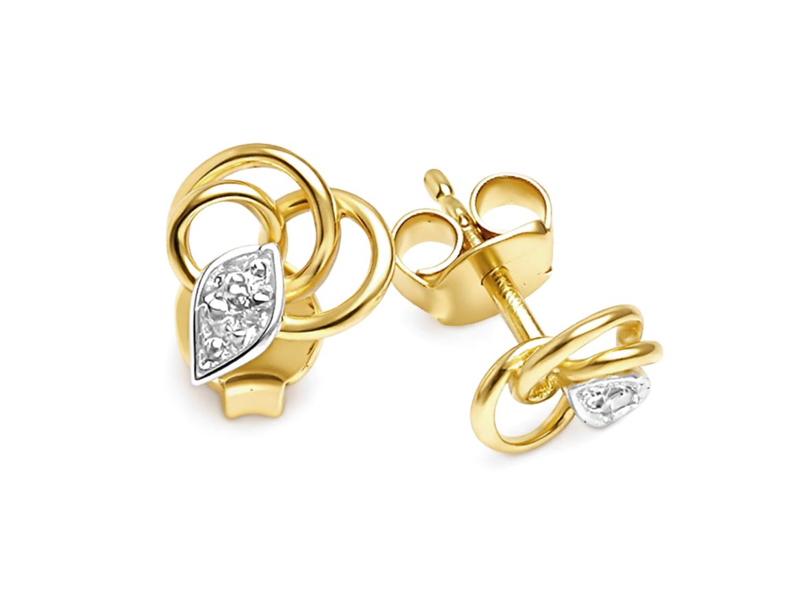 Złote kolczyki z cyrkoniami - 668